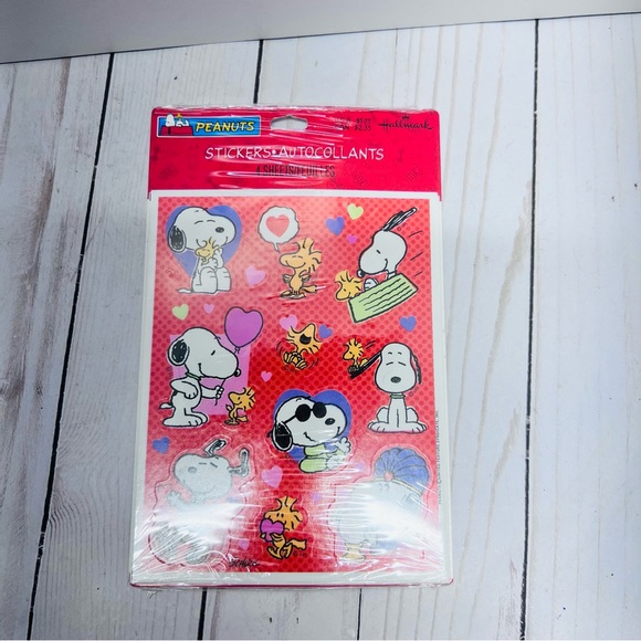 Vintage Hallmark Peanuts Snoopy & Woodstock Valentine Stickers 4 Full Sheets NEW - Picture 3 of 7
